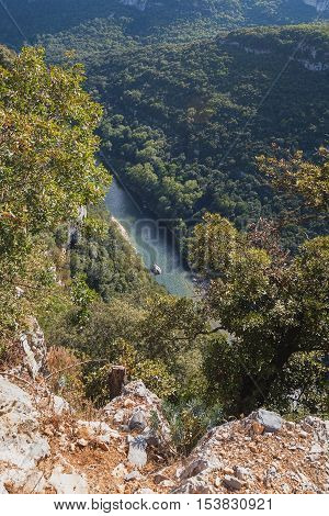 The Gorges de Ardeche is made up of a series of gorges in the river Ardeche forming a thirty-kilometre long canyon.