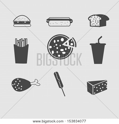 Fast Food Icons,Flat modern design with shadow fast food