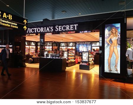 COPENHAGEN DENMARK - CIRCA JUNE 2016: Victoria's Secret brand store at the airport of Milan Linate