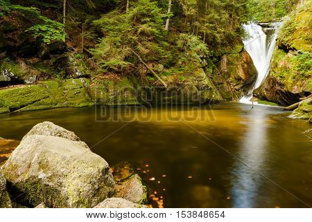 Szklarka Waterfall in Karkonosze mountains near Szklarska Poreba in Poland.
