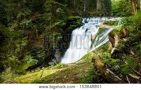 Szklarka Waterfall in Karkonosze mountains near Szklarska Poreba in Poland.