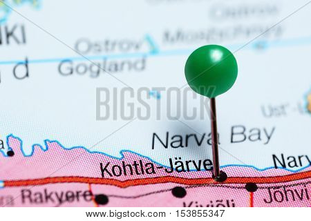 Kohtla-Jarve pinned on a map of Estonia