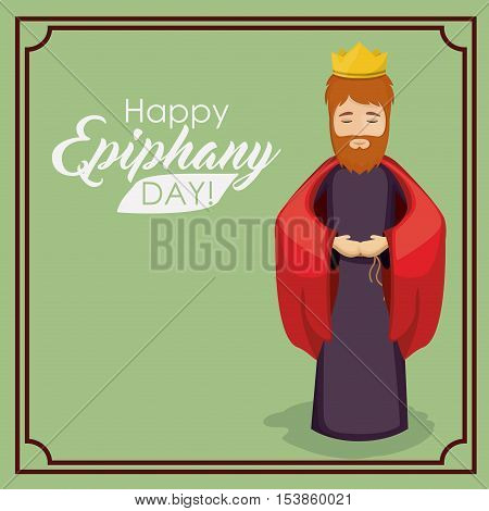 Wiseman cartoon icon. Happy epiphany day holy night and christmas theme. Colorful design. Vector illustration