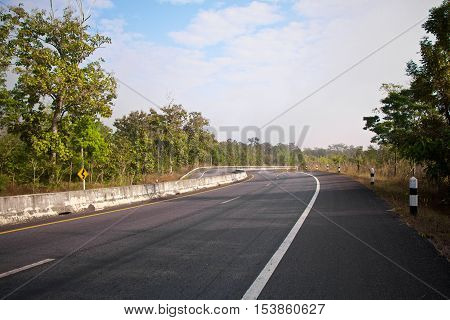 Country Road in the morning on the mountain.