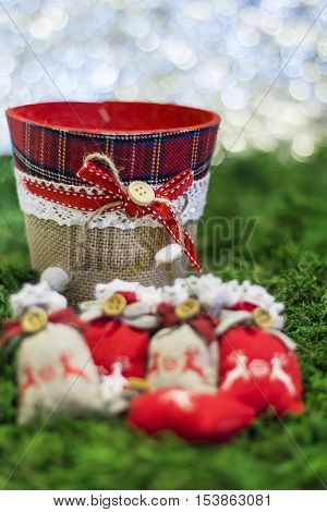 Christmas greetings, symbol and xmas celebration santa claus