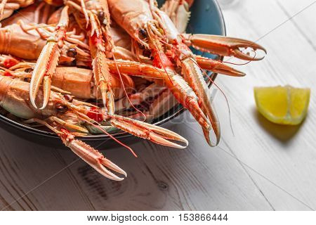 Lobster With Lemon As A Seafood Dish