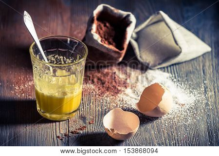 Quick Dessert Composed Of Egg And Sugar
