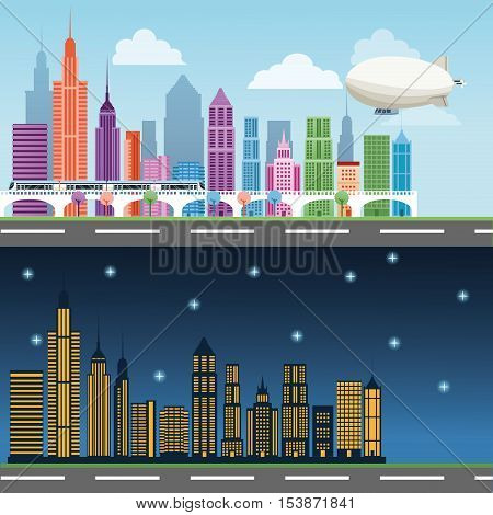 Buildings icon. Big city architecture and urban theme. Colorful design. Vector illustration