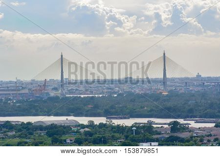 View Rama Ix Bridge And Many Buildings
