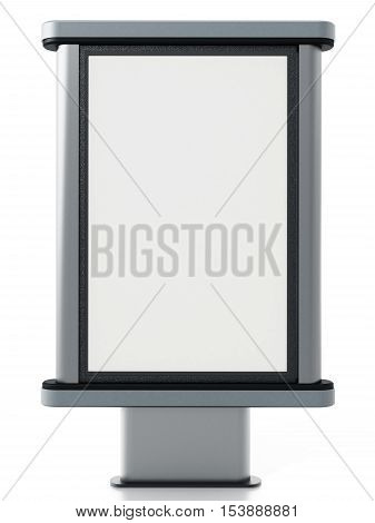 CLP City light poster stand isolated on white background. 3D illustration.