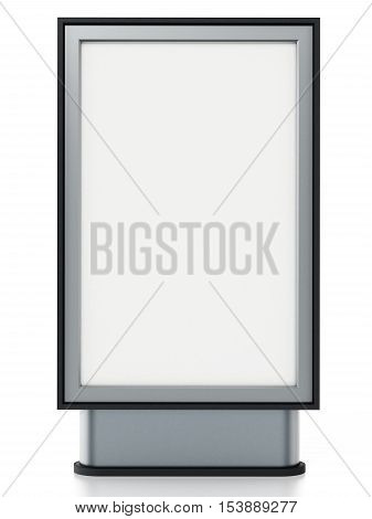 CLP City light poster stand isolated on white background. 3D illustration.