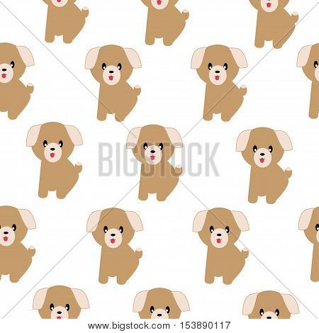 Funny dogs seamless pattern on the white background