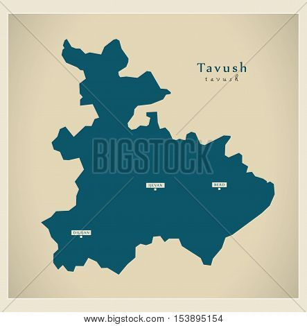 Modern Map - Tavush AM Armenia vector
