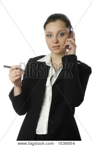 Empresaria con teléfono