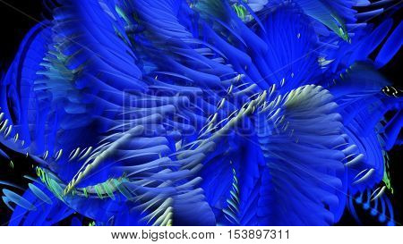 Digital Illustration Of Swirling Blue Shapes