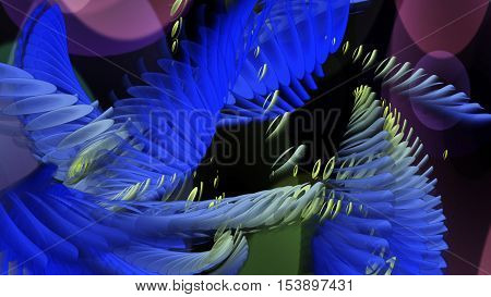 Digital Illustration Of Swirling Blue Shapes