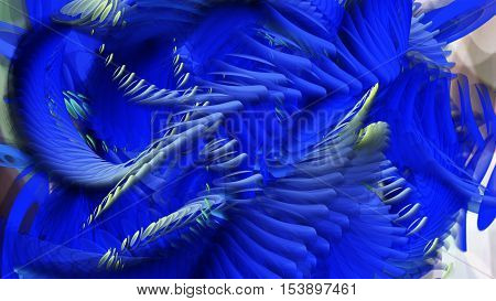 Digital Illustration Of Swirling Blue Shapes