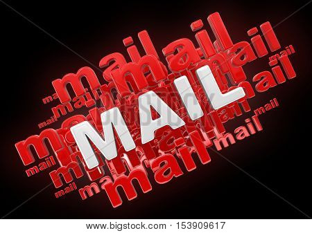 3D Illustration. Mail. Image with clipping path