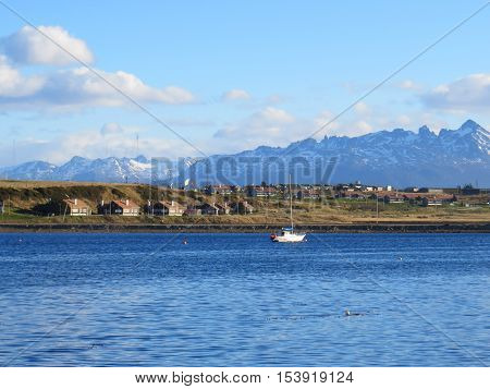 Houses and boats in Ushuaia, Argentina - Patagonia