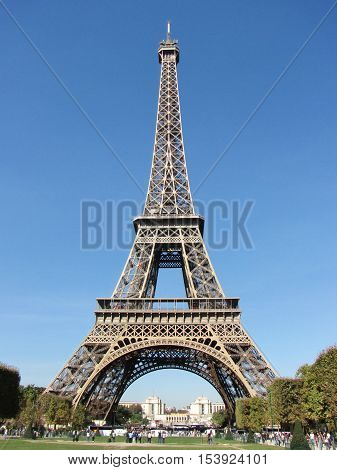 Eiffel Tower in Paris on a sunny day - France