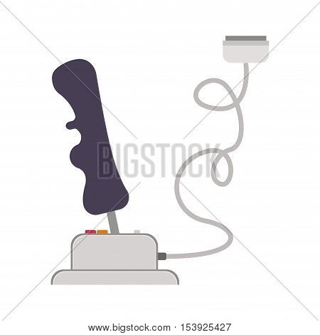 joystick with buttons for games and connector vector illustration