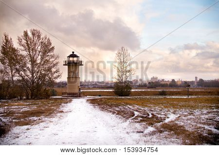 Landscape in natural park Ptichya Gavan Bird's Harbor, Omsk, Russia