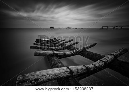 The blue hour in black and white, Shabla, Bulgaria