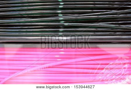 Pink and dark green 3d printing filament