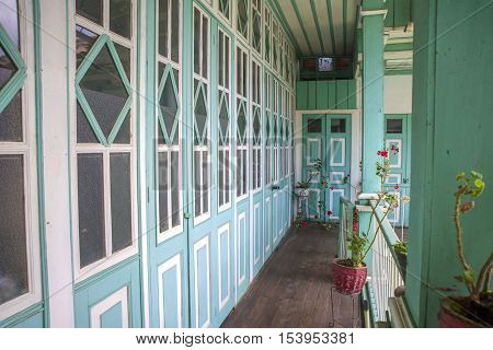 Landmark house of the 175 doors, in Guaranda, Bolivar Province, Ecuador