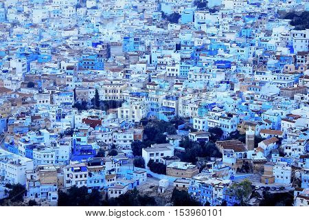 Blue Mountains town of Chefchaouen in Errif. Morocco.