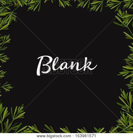 Blank text vector background with Herbs. Flat elements