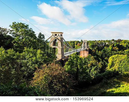 Hdr Clifton Suspension Bridge In Bristol