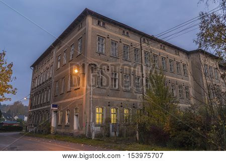 Krasna Lipa Town In North Bohemia In Autumn Morning Time