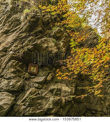 Rock And Picture Divci Kamen Ruin Of Castle In Autumn Time