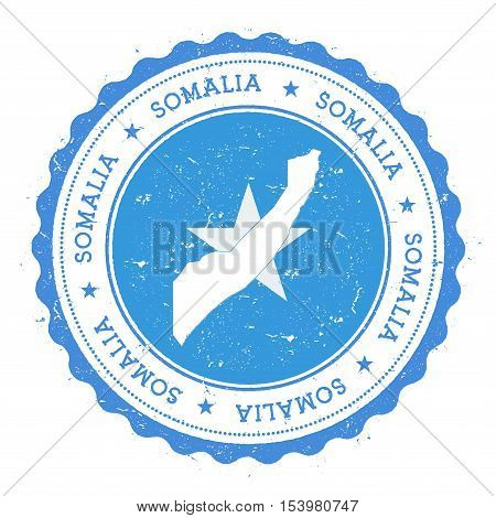 Somalia Map And Flag In Vintage Rubber Stamp Of State Colours. Grungy Travel Stamp With Map And Flag