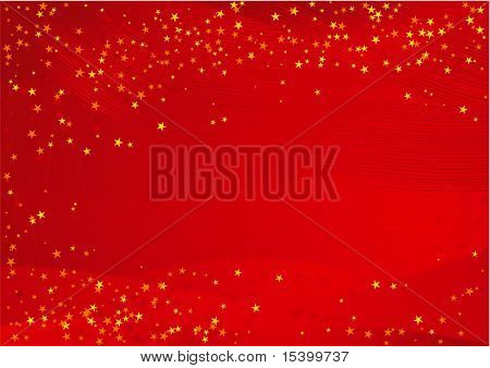 Rode en gouden Kerstmis achtergrond. Vector.