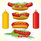 Various Hot dogs illustrations
(id=58241584 vector)