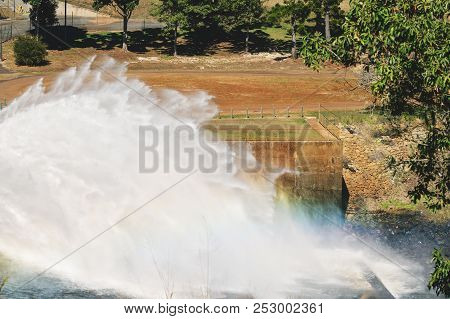 Water Spraying From Dam On Lake Tinaroo Australia