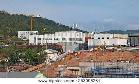 Gosford, New South Wales, Australia - April 26. 2018: Construction And Redevelopment Progress On Gos