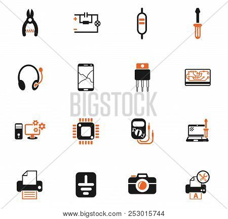 Electronics Repair Web Icons For User Interface Design
