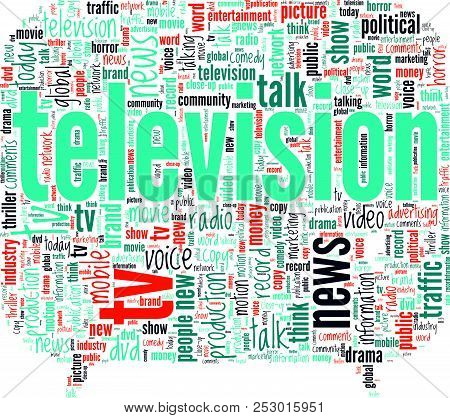 Vector Television Concept Tv Shaped Word Tag Cloud