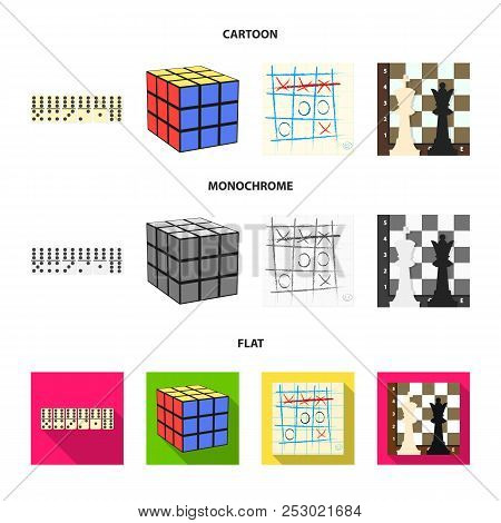 Board Game Cartoon, Flat, Monochrome Icons In Set Collection For Design. Game And Entertainment Vect