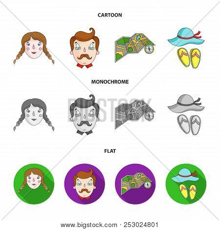 Travel, Vacation, Camping, Map .family Holiday Set Collection Icons In Cartoon, Flat, Monochrome Sty
