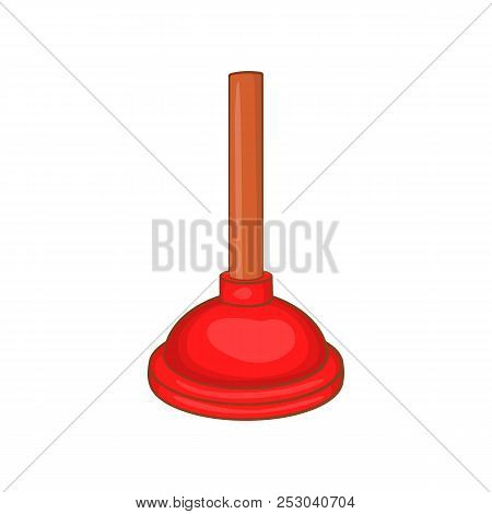 Red Cup Plunger Icon In Cartoon Style On A White Background