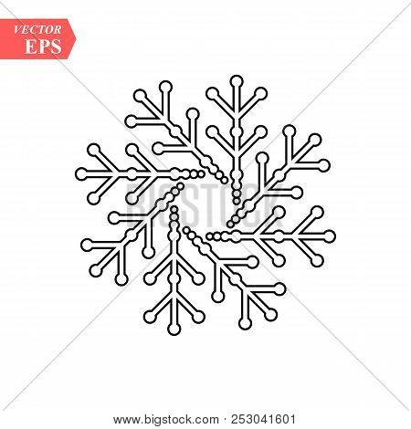 Snowflake Icon. Flat Vector Illustration In Black On White Background. Eps 10