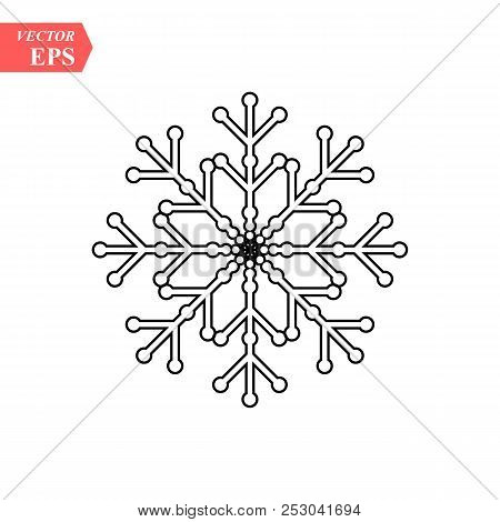 Snowflake Icon. Flat Vector Illustration In Black On White Background. Eps 10
