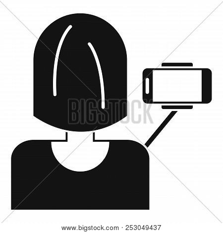 Woman Take Selfie Icon. Simple Illustration Of Woman Take Selfie Icon For Web Design Isolated On Whi