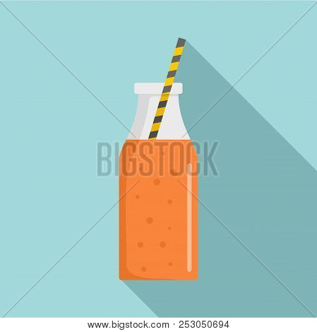 Mango Smoothie Icon. Flat Illustration Of Mango Smoothie Icon For Web Design