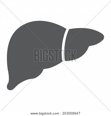 Liver Glyph Icon, Anatomy And Biology, Hepatology Sign, Vector Graphics, A Solid Pattern On A White 