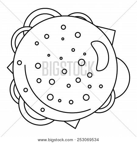 Top View Burger Icon. Outline Top View Burger Icon For Web Design Isolated On White Background